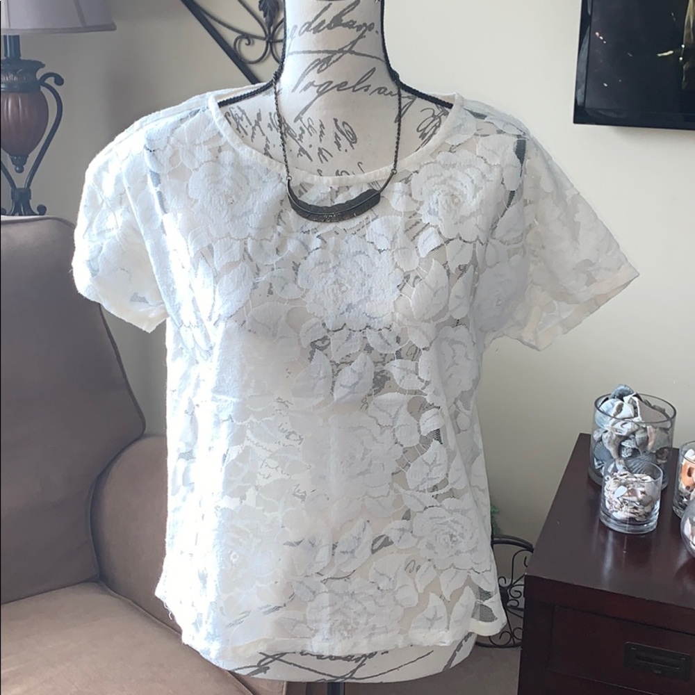 Cream lace top